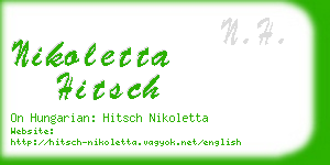 nikoletta hitsch business card